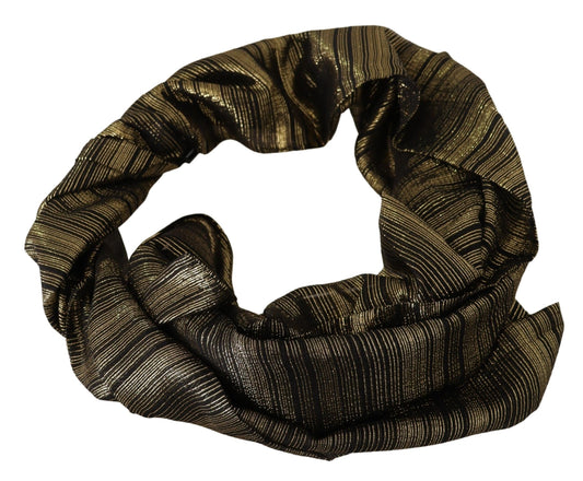 Dolce & Gabbana Metallic Gold Silk Stretch Shawl Wrap Scarf Curated Luxury Accessories by Orvyn