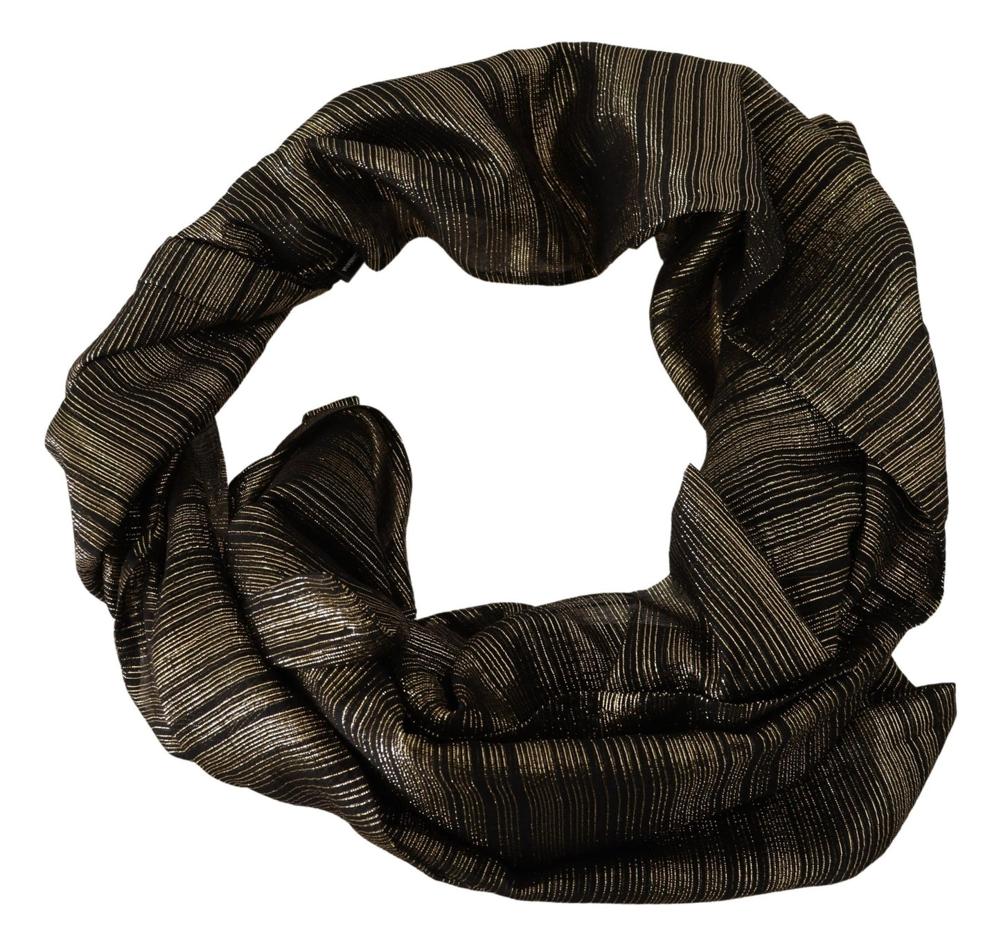 Dolce & Gabbana Metallic Gold Silk Stretch Shawl Wrap Scarf Curated Luxury Accessories by Orvyn