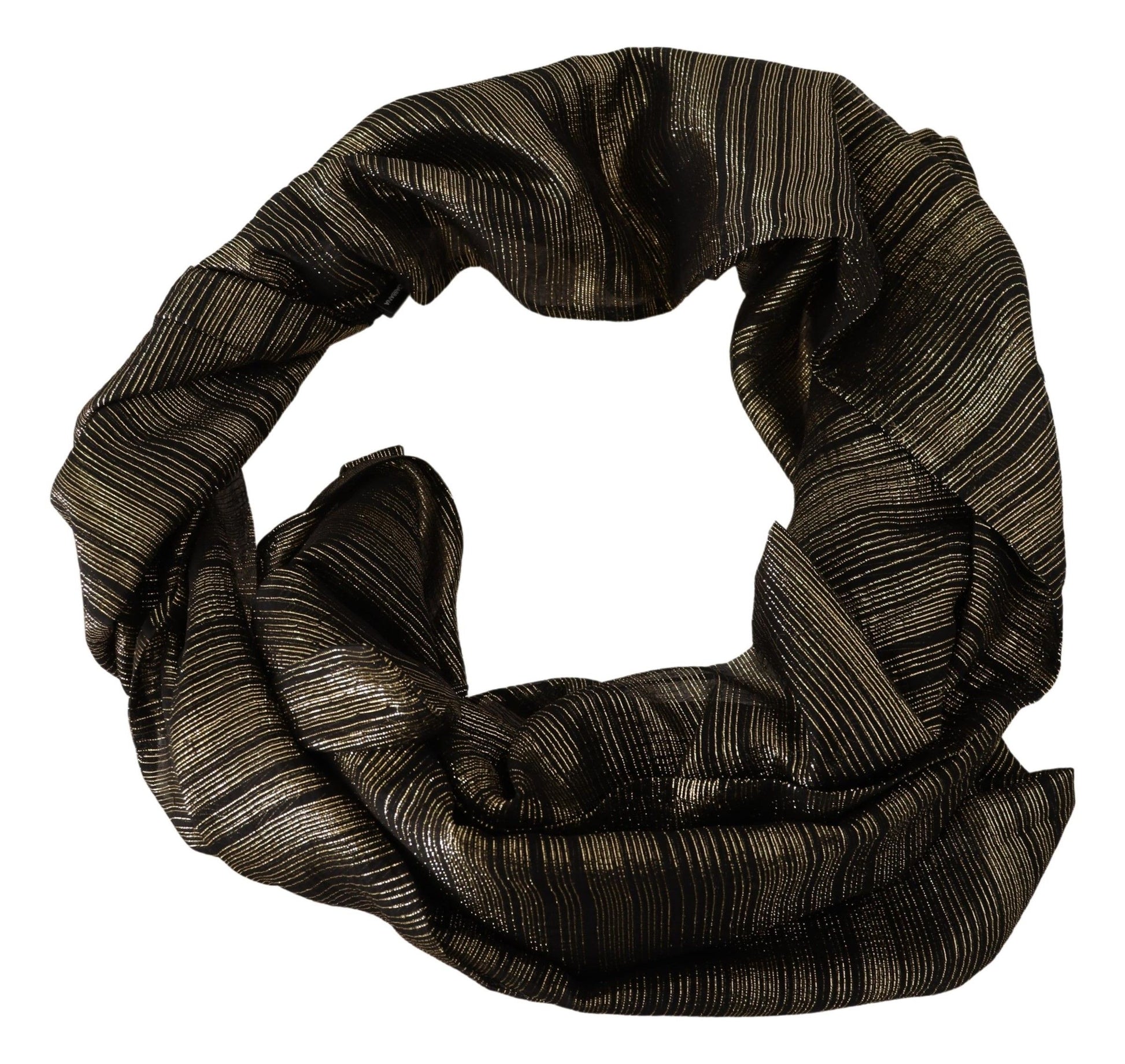 Dolce & Gabbana Metallic Gold Silk Stretch Shawl Wrap Scarf Curated Luxury Accessories by Orvyn
