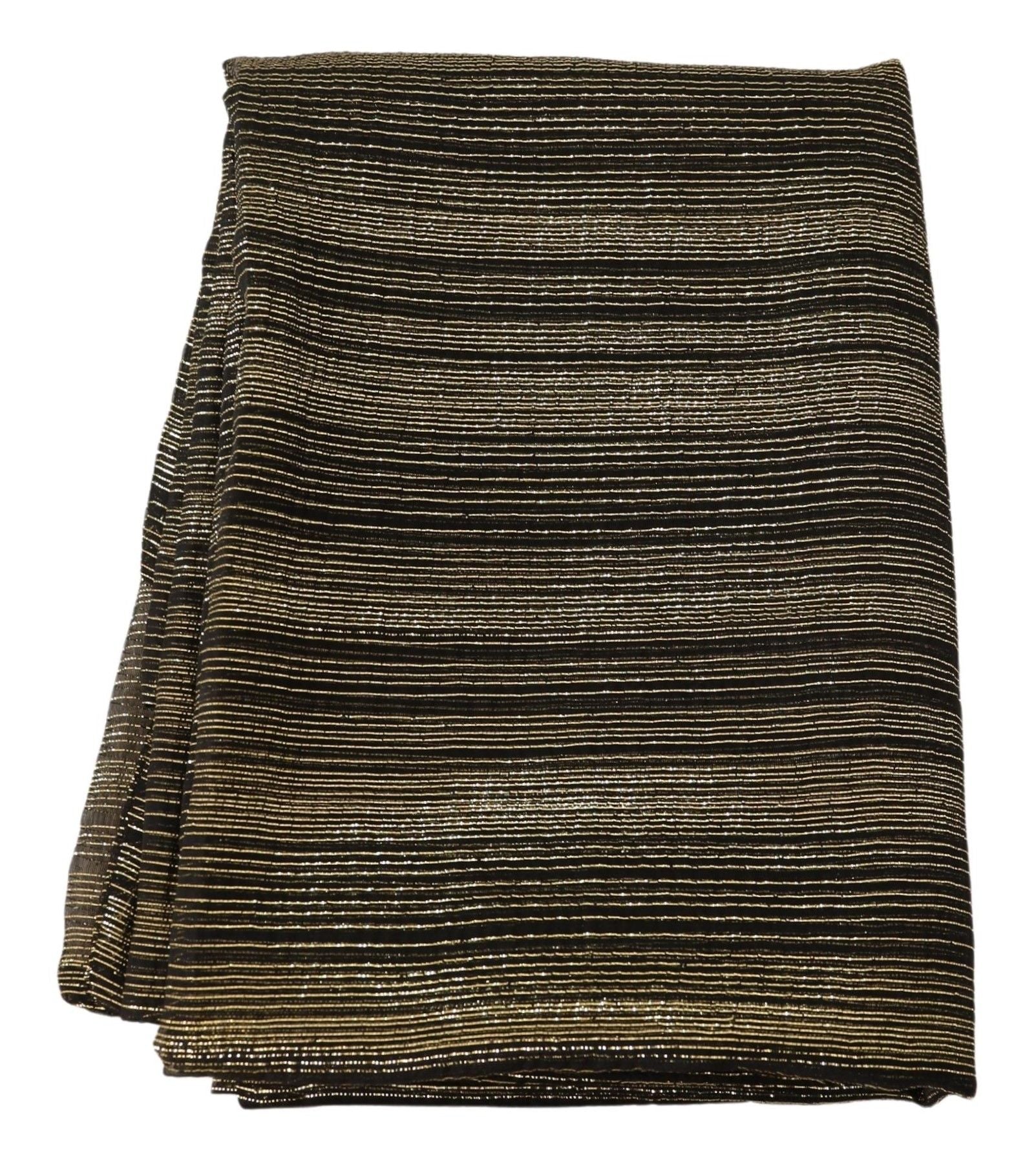 Dolce & Gabbana Metallic Gold Silk Stretch Shawl Wrap Scarf Curated Luxury Accessories by Orvyn