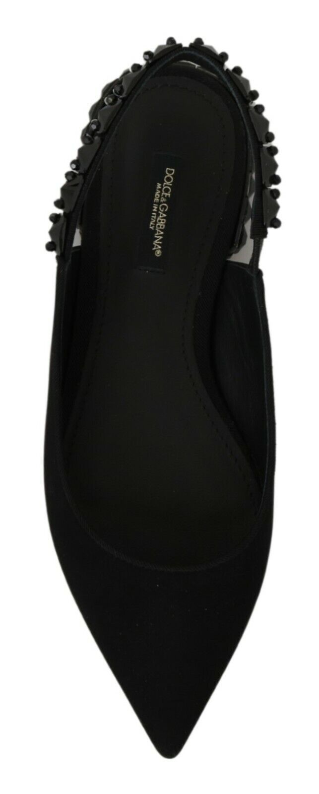 Dolce & Gabbana Black Flats Slingback Charmeuse Shoes schwarz