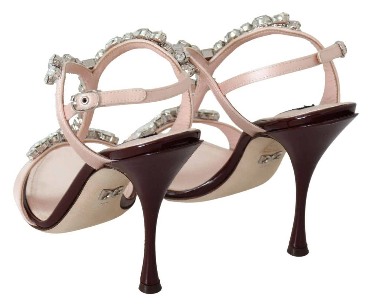 Dolce & Gabbana Pink Crystals Heels Keira Sandals rosa