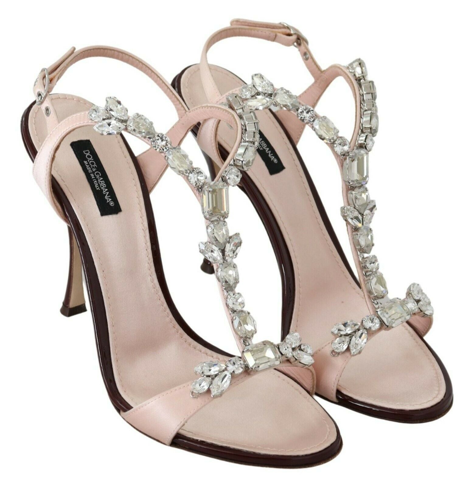 Dolce & Gabbana Pink Crystals Heels Keira Sandals rosa