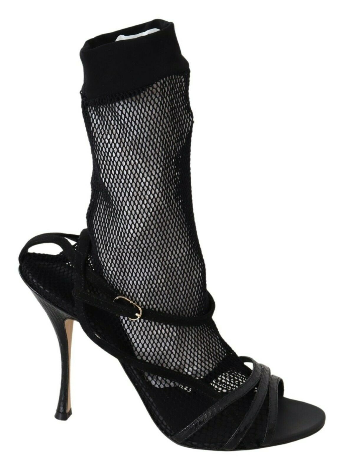 Dolce & Gabbana Black Suede Short Boots Sandals Shoes Curated Luxury Accessories by Orvyn