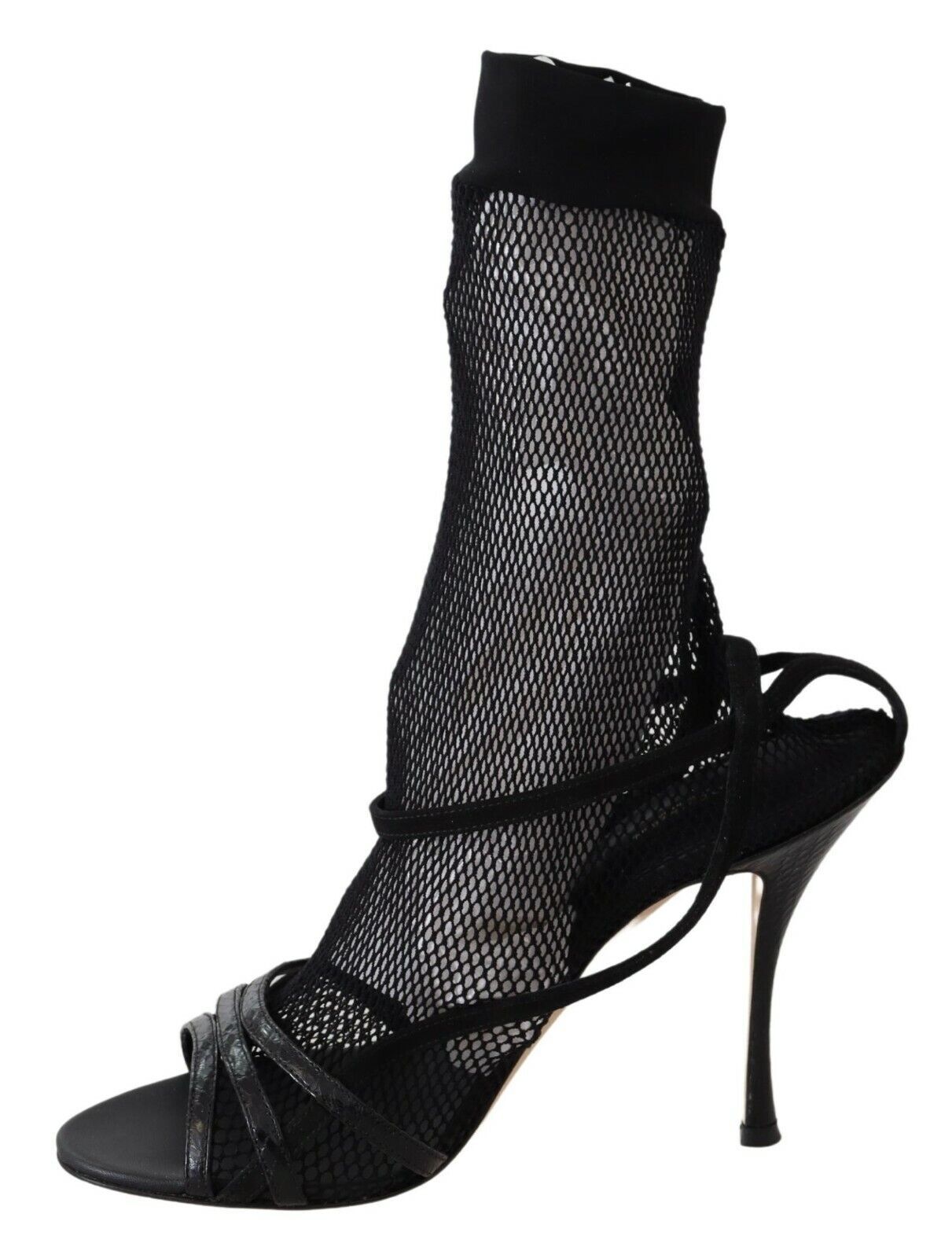 Dolce & Gabbana Black Suede Short Boots Sandals Shoes Curated Luxury Accessories by Orvyn