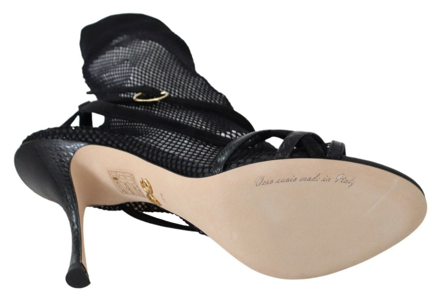 Dolce & Gabbana Black Suede Short Boots Sandals Shoes Curated Luxury Accessories by Orvyn