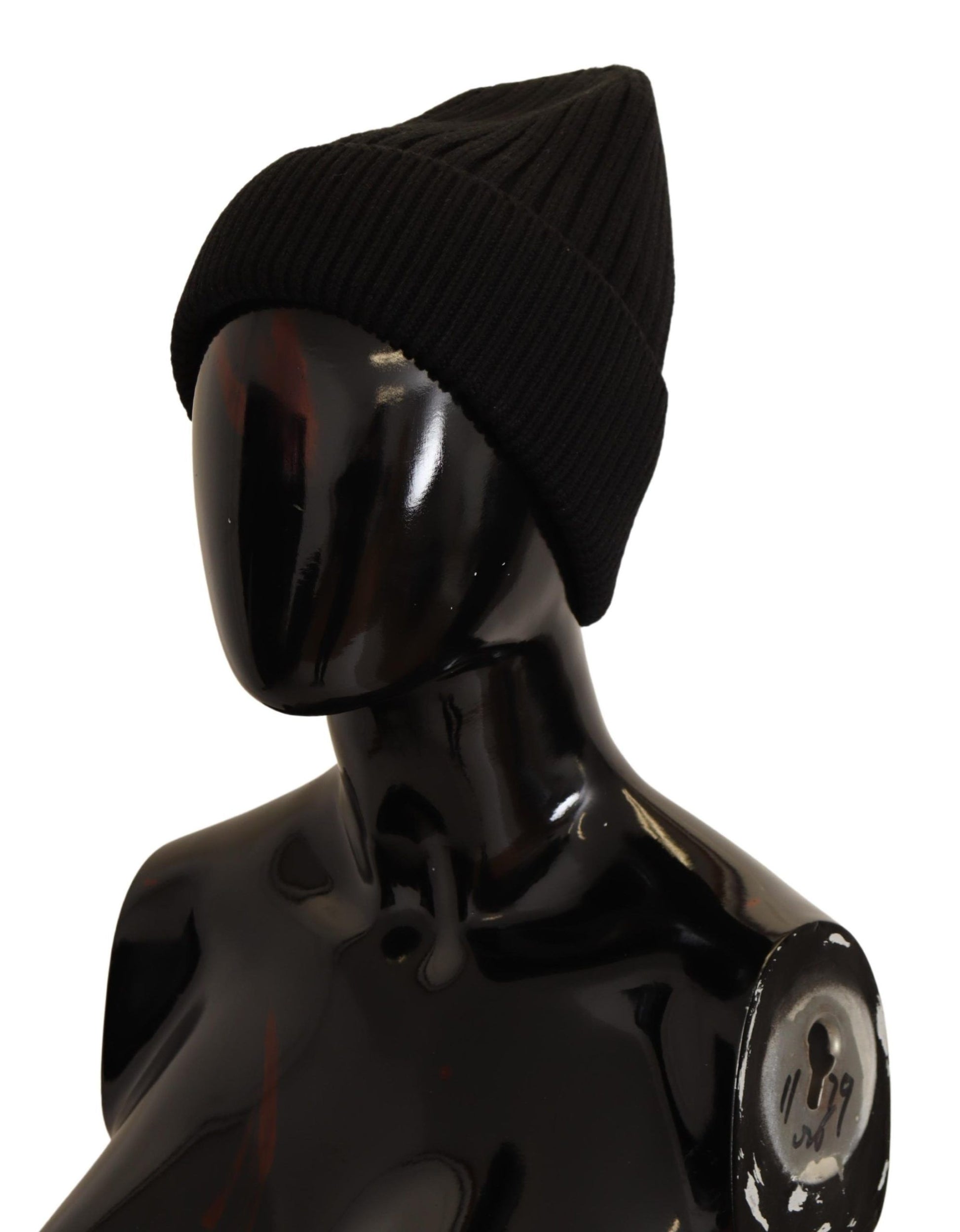 Dolce & Gabbana Black Wool Knit Women Winter Hat schwarz