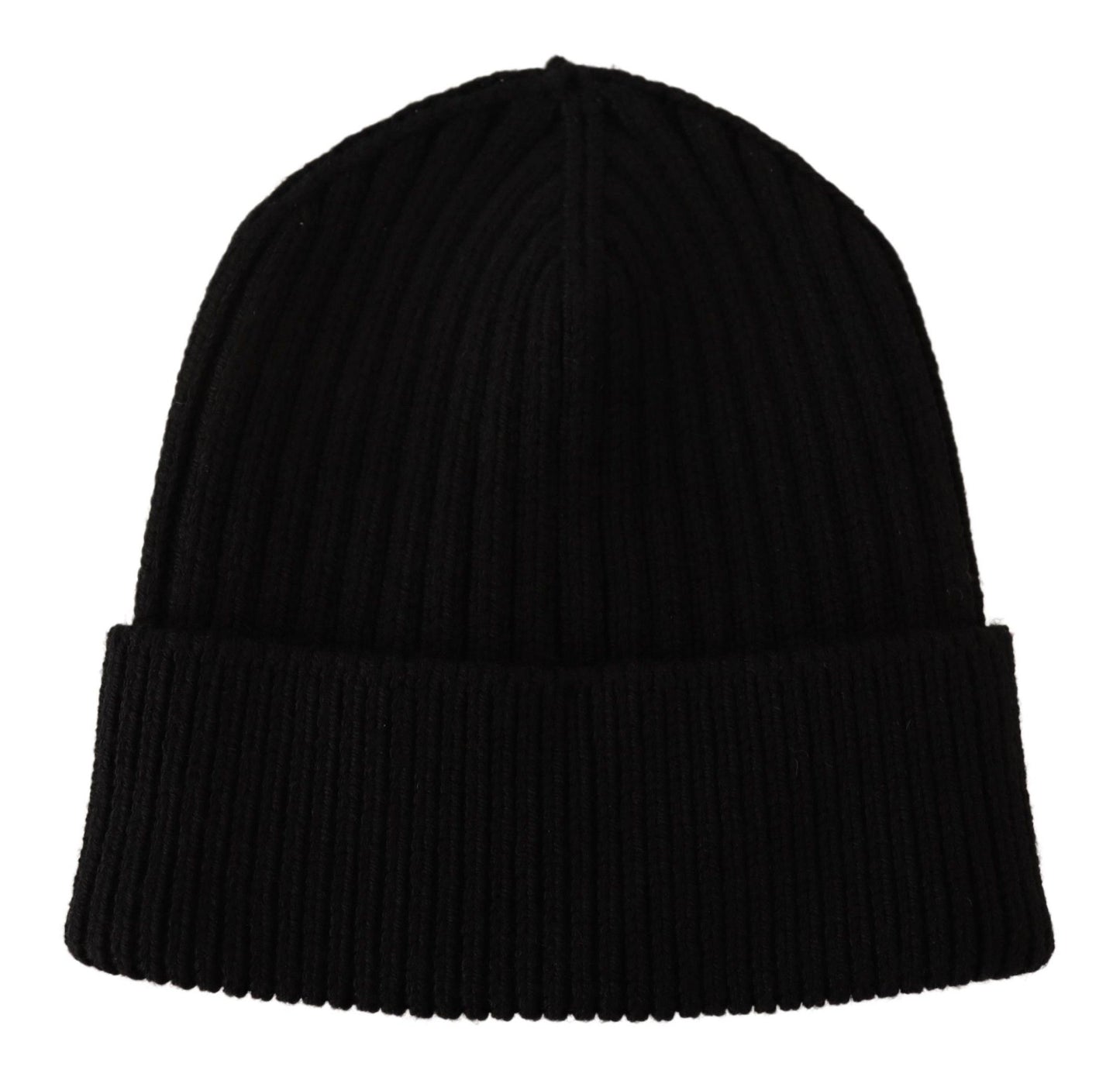 Dolce & Gabbana Black Wool Knit Women Winter Hat schwarz
