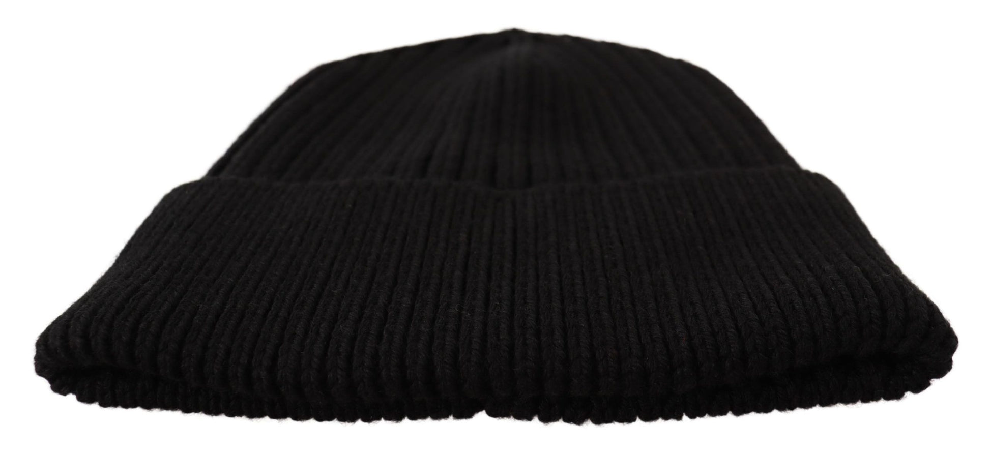 Dolce & Gabbana Black Wool Knit Women Winter Hat schwarz