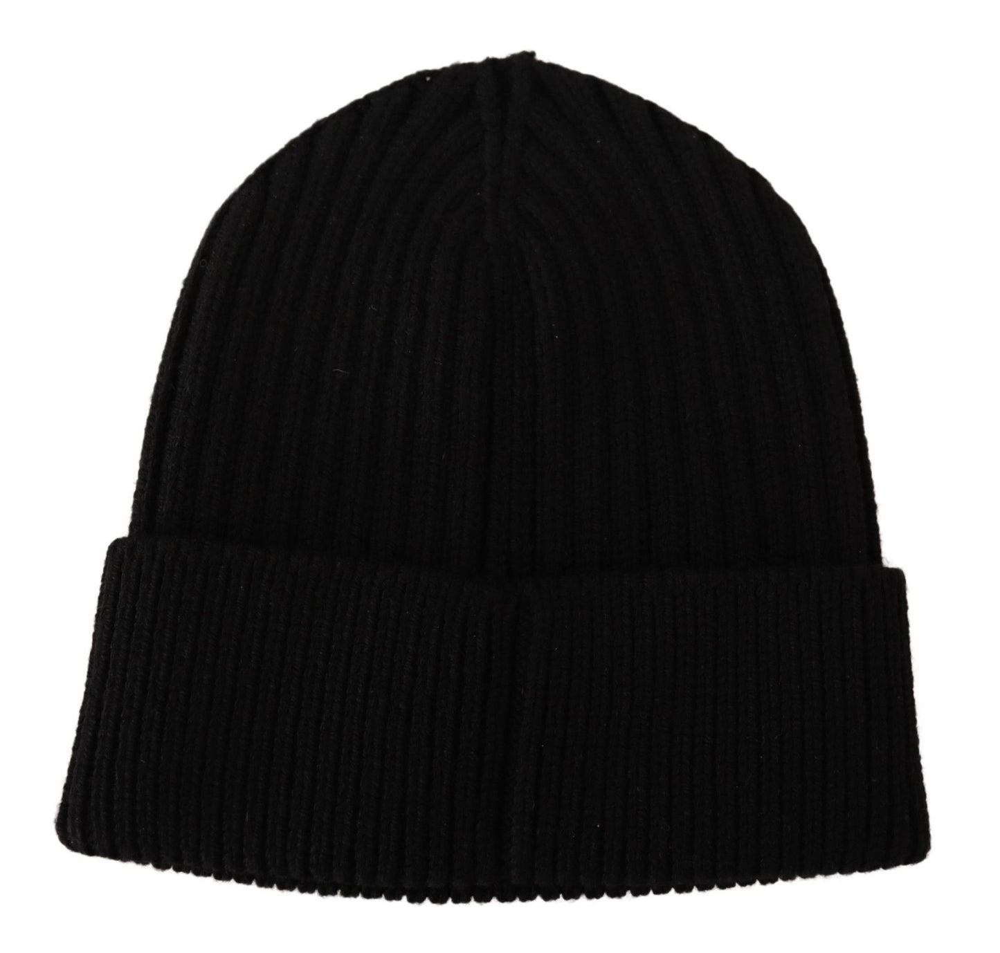 Dolce & Gabbana Black Wool Knit Women Winter Hat schwarz