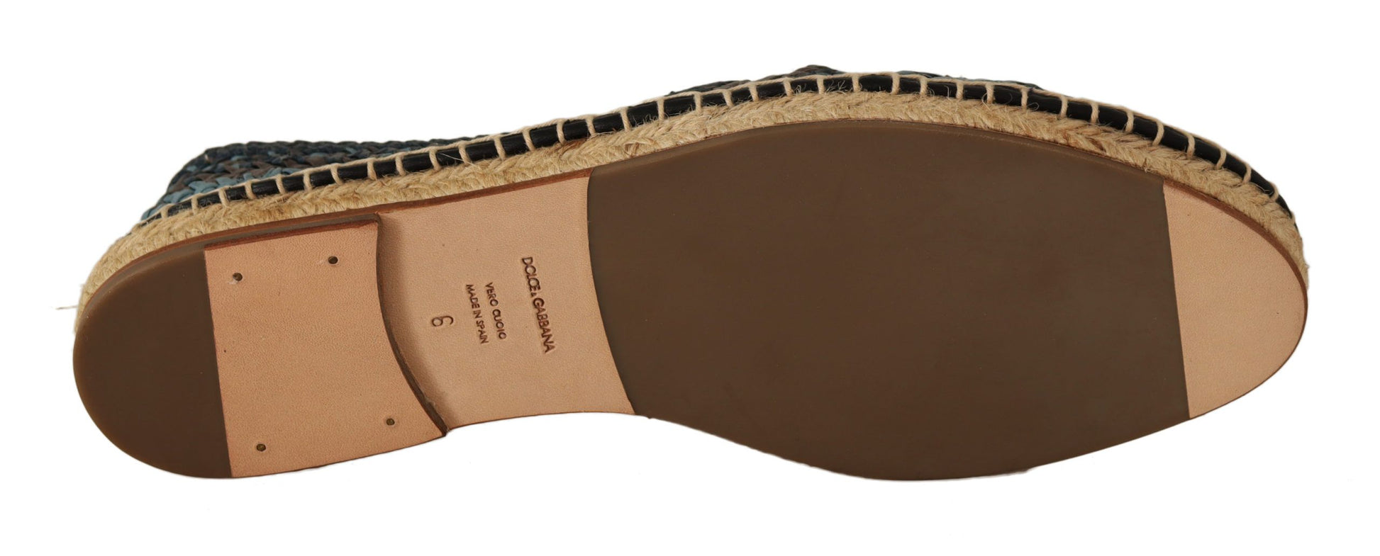 Dolce & Gabbana Blue Gray Slip On Buffalo Espadrille Shoes Curated Luxury Accessories by Orvyn