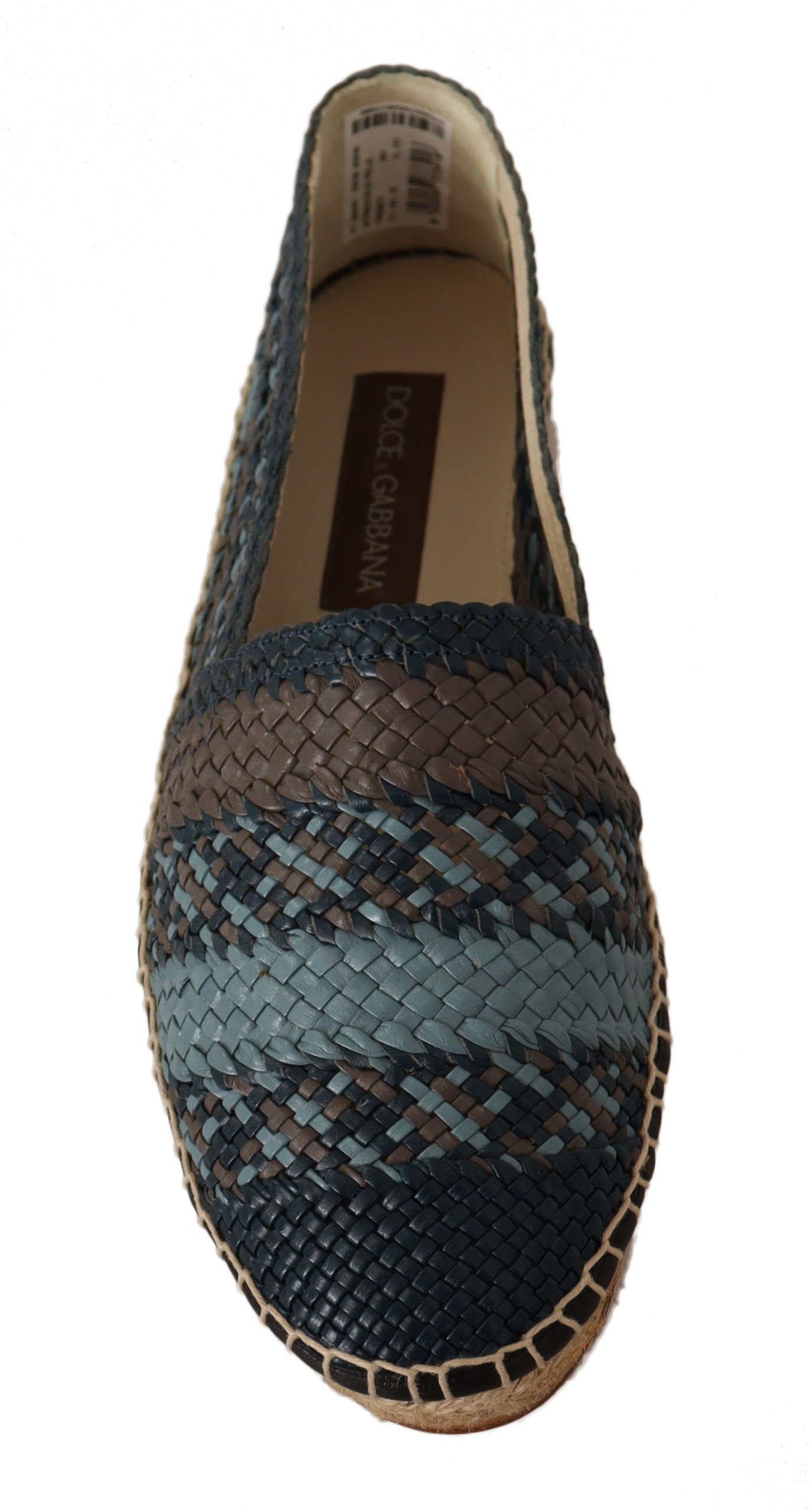 Dolce & Gabbana Blue Gray Slip On Buffalo Espadrille Shoes Curated Luxury Accessories by Orvyn
