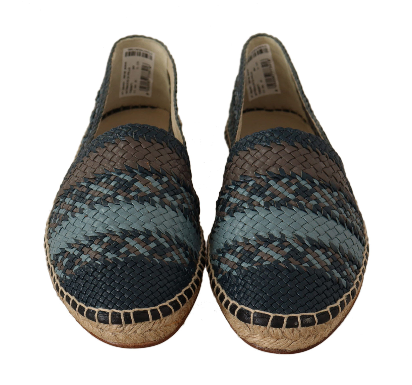Dolce & Gabbana Blue Gray Slip On Buffalo Espadrille Shoes Curated Luxury Accessories by Orvyn