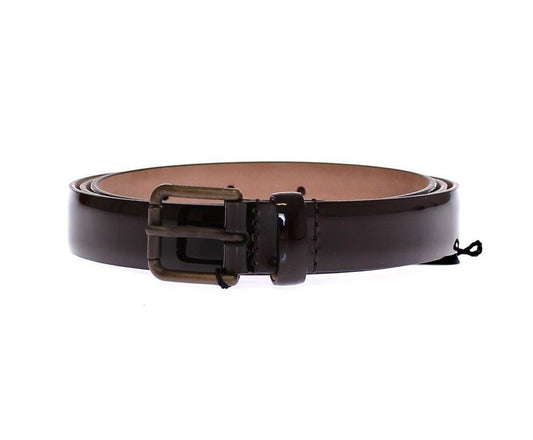 Dolce & Gabbana Brown Leather Logo Belt Cintura braun