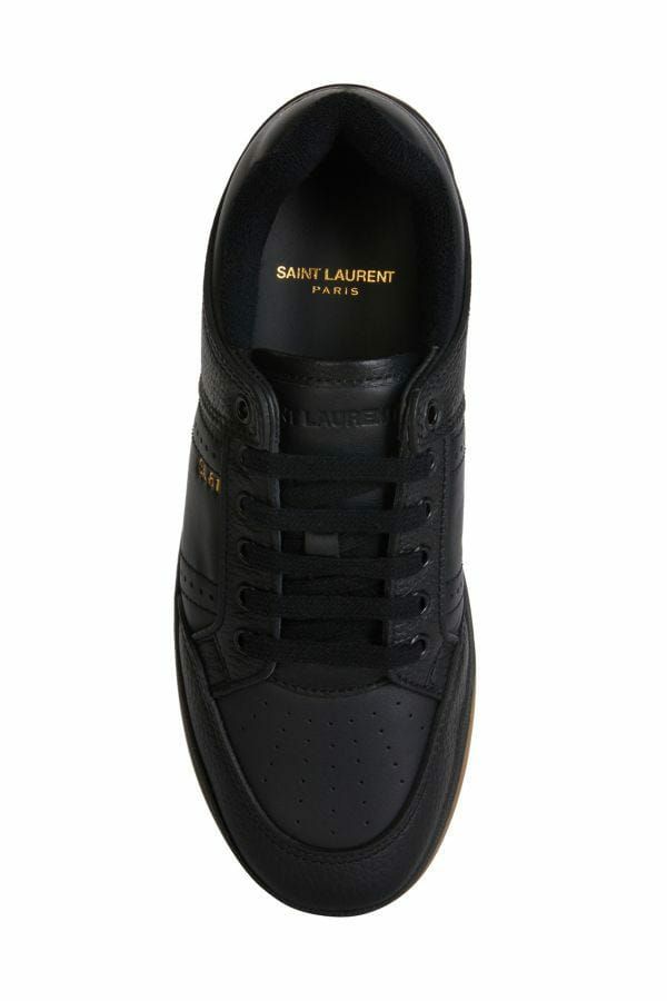 Saint Laurent Black Leather Low Top Sneakers