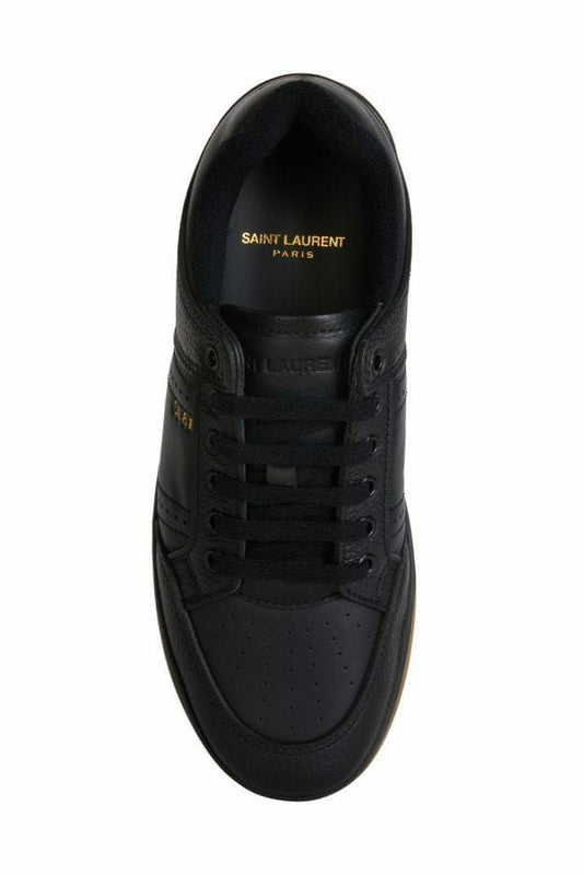 Saint Laurent Black Leather Low Top Sneakers