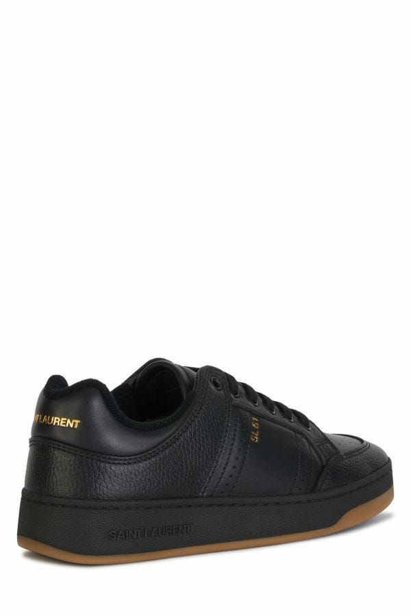 Saint Laurent Black Leather Low Top Sneakers
