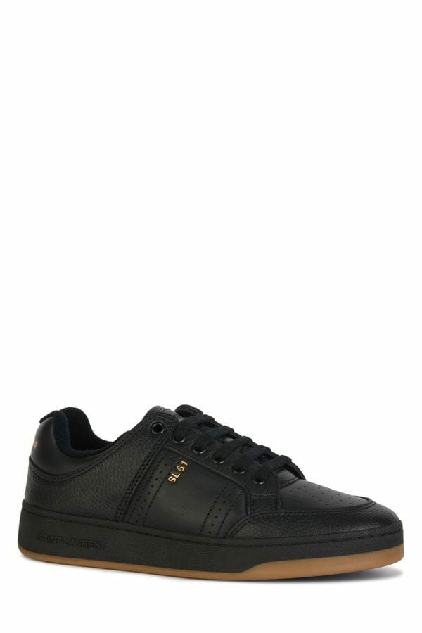Saint Laurent Black Leather Low Top Sneakers