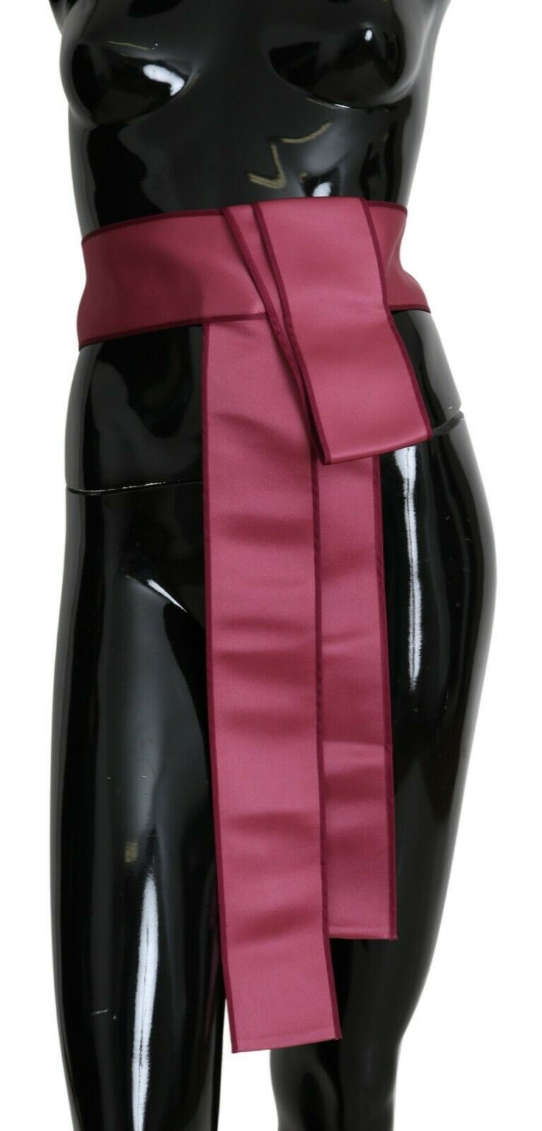 Dolce & Gabbana Pink 100% Silk 3 Button Closure Wide Waist Belt rosa