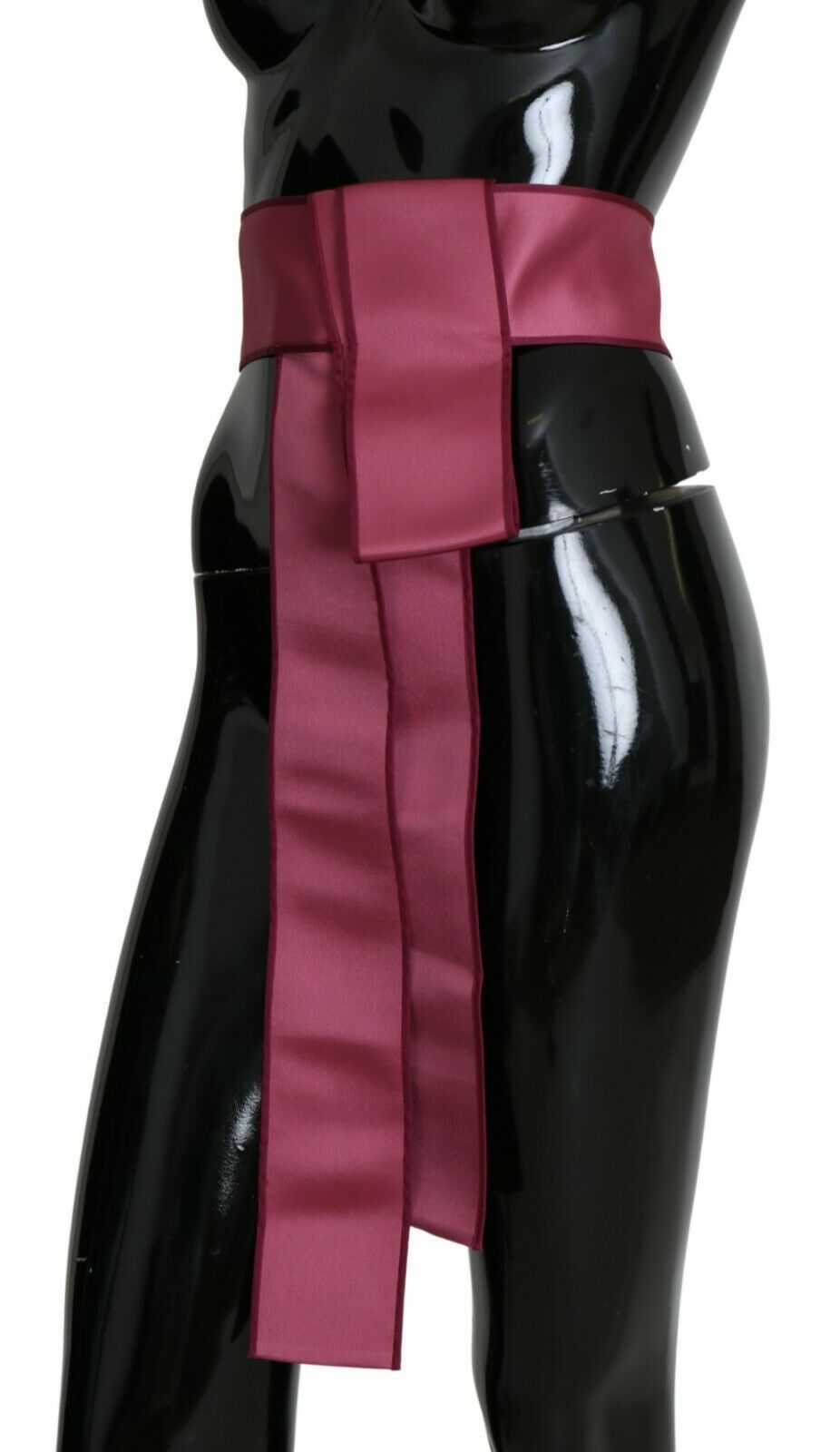 Dolce & Gabbana Pink 100% Silk 3 Button Closure Wide Waist Belt rosa