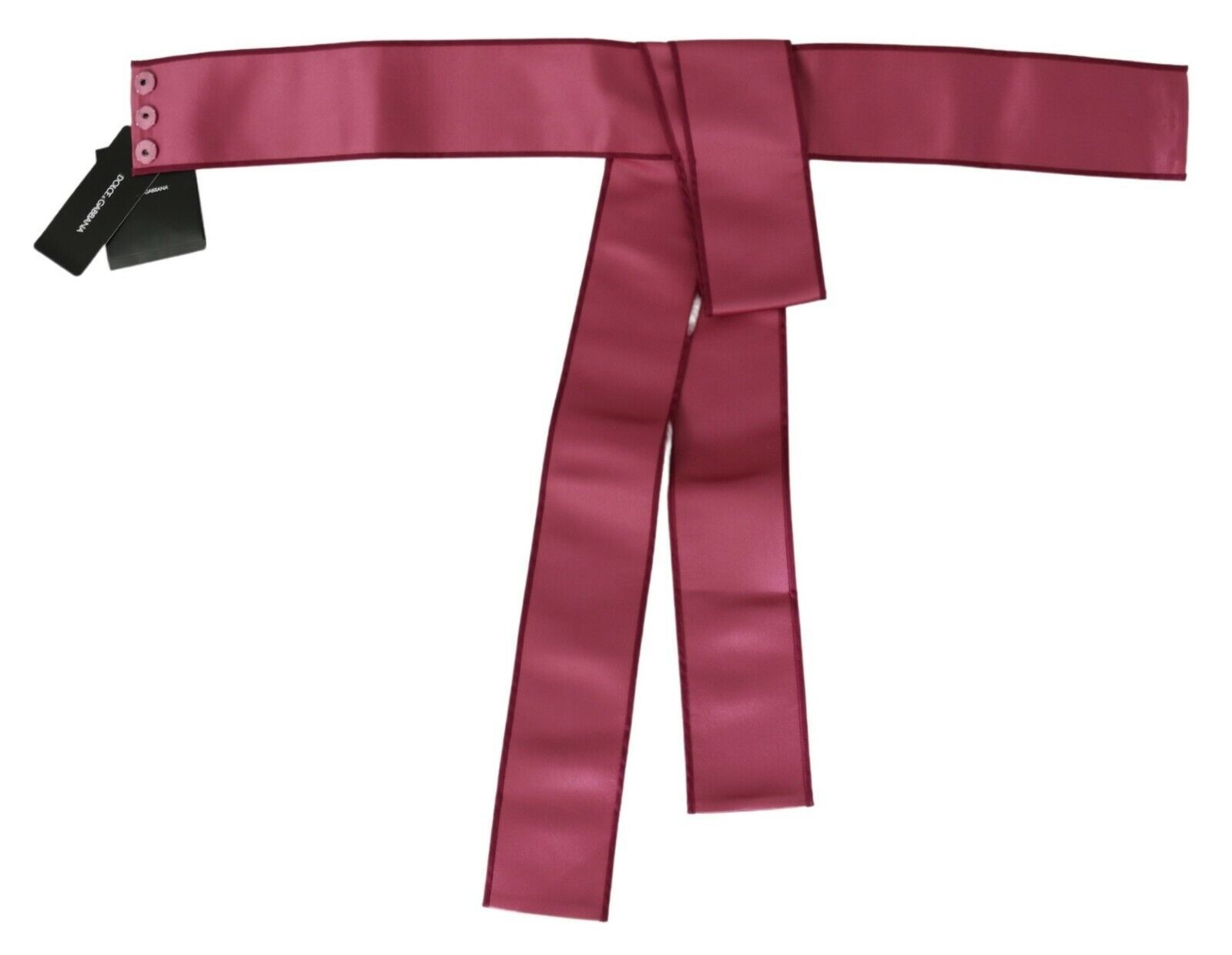 Dolce & Gabbana Pink 100% Silk 3 Button Closure Wide Waist Belt rosa