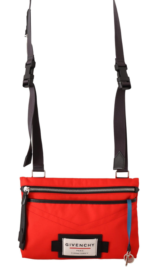 Givenchy Red Polyamide Downtown Flat Crossbody Bag Curated Luxury Accessories by Orvyn