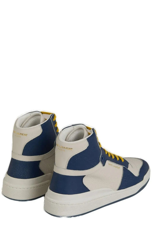 Saint Laurent Mid-Top Leather Sneakers