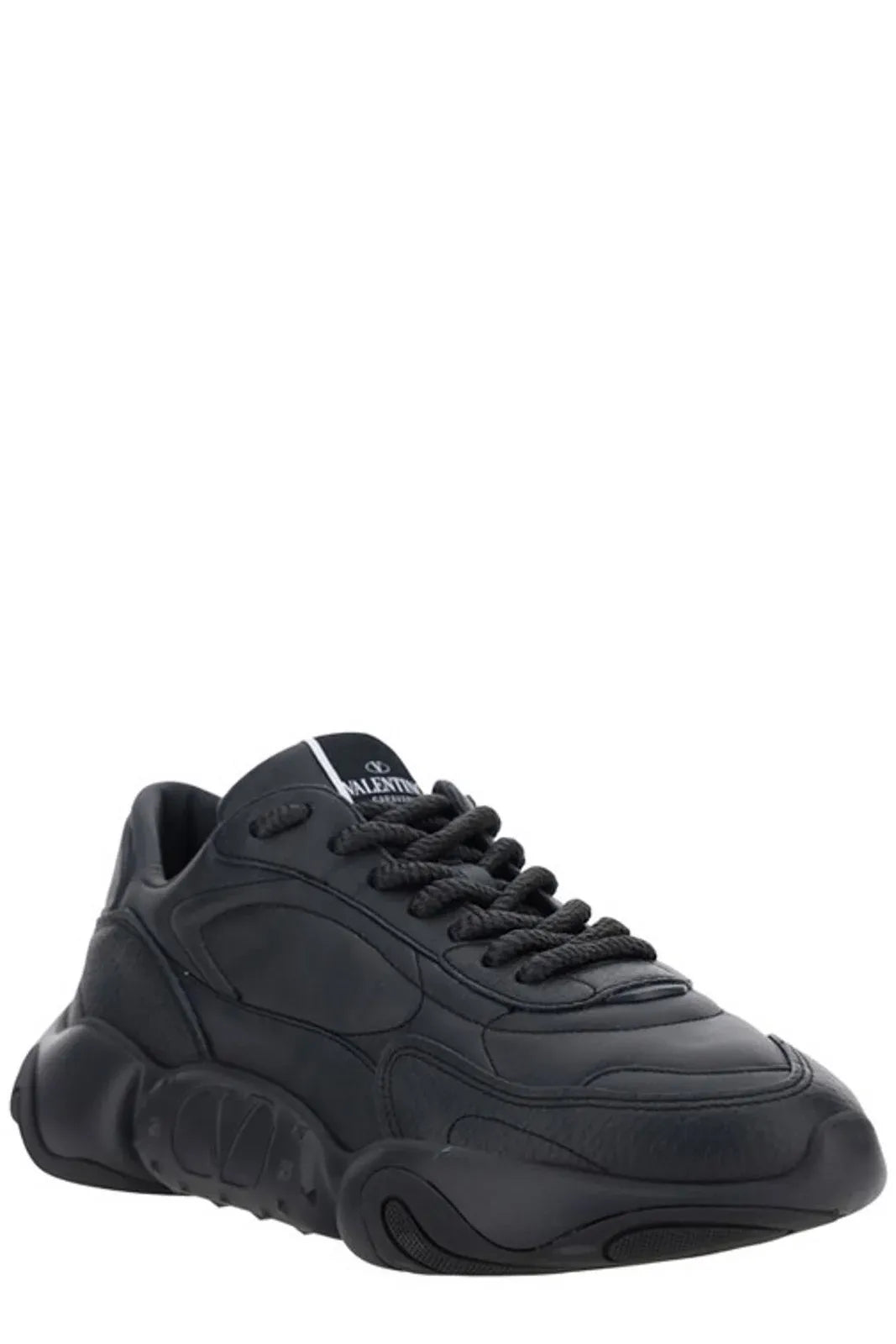 Valentino Black Calf Leather Garavani Sneakers Curated Luxury Accessories by Orvyn