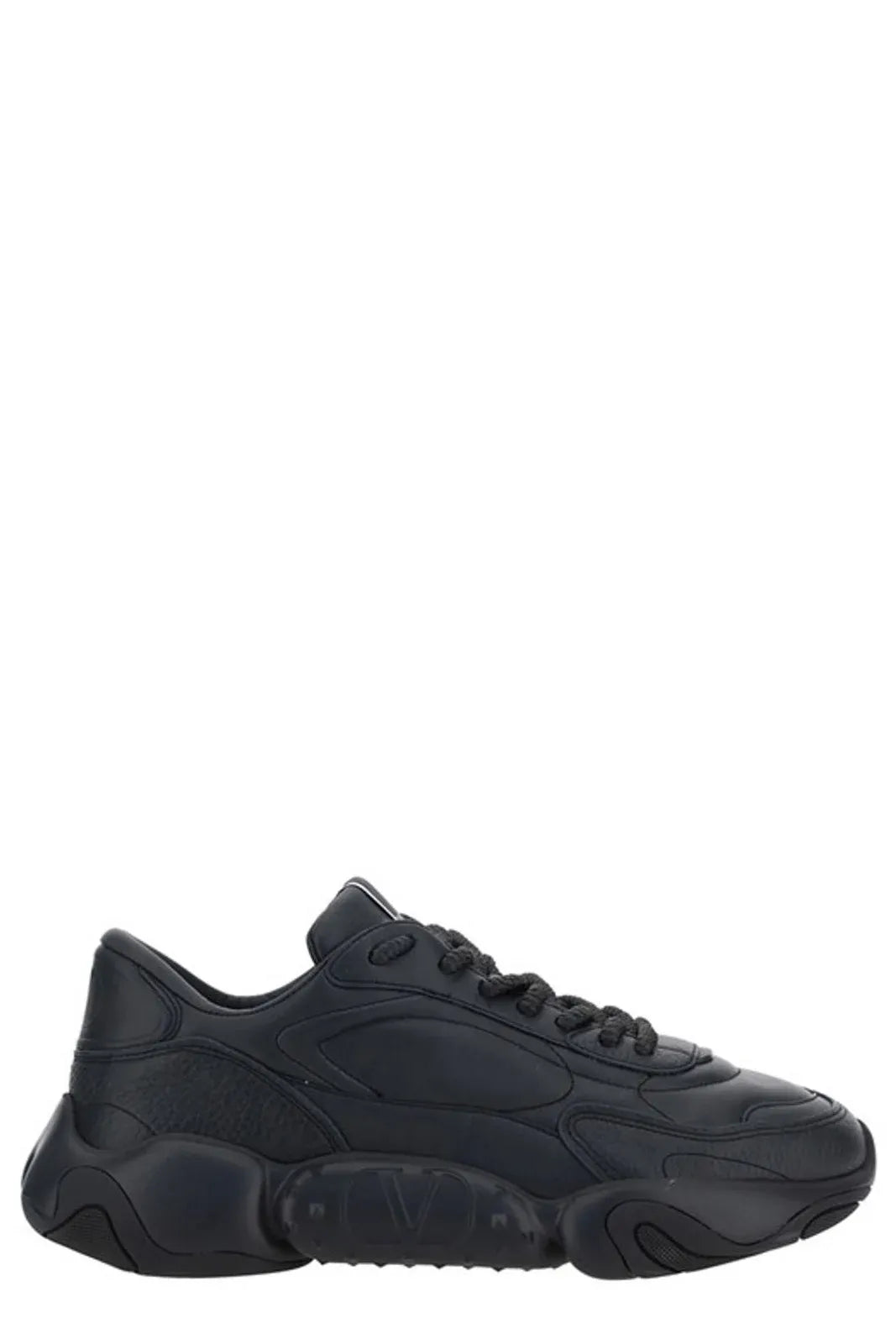 Valentino Black Calf Leather Garavani Sneakers Curated Luxury Accessories by Orvyn