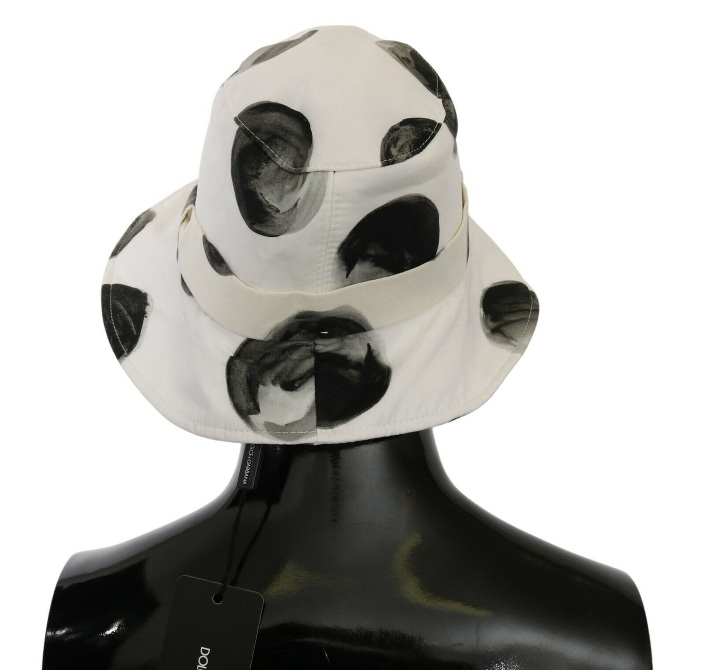 Dolce & Gabbana White Cotton Big Polka Dot Pattern Bucket Hat Curated Luxury Accessories by Orvyn