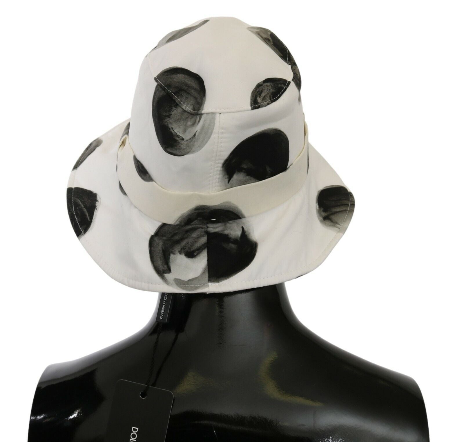 Dolce & Gabbana White Cotton Big Polka Dot Pattern Bucket Hat Curated Luxury Accessories by Orvyn