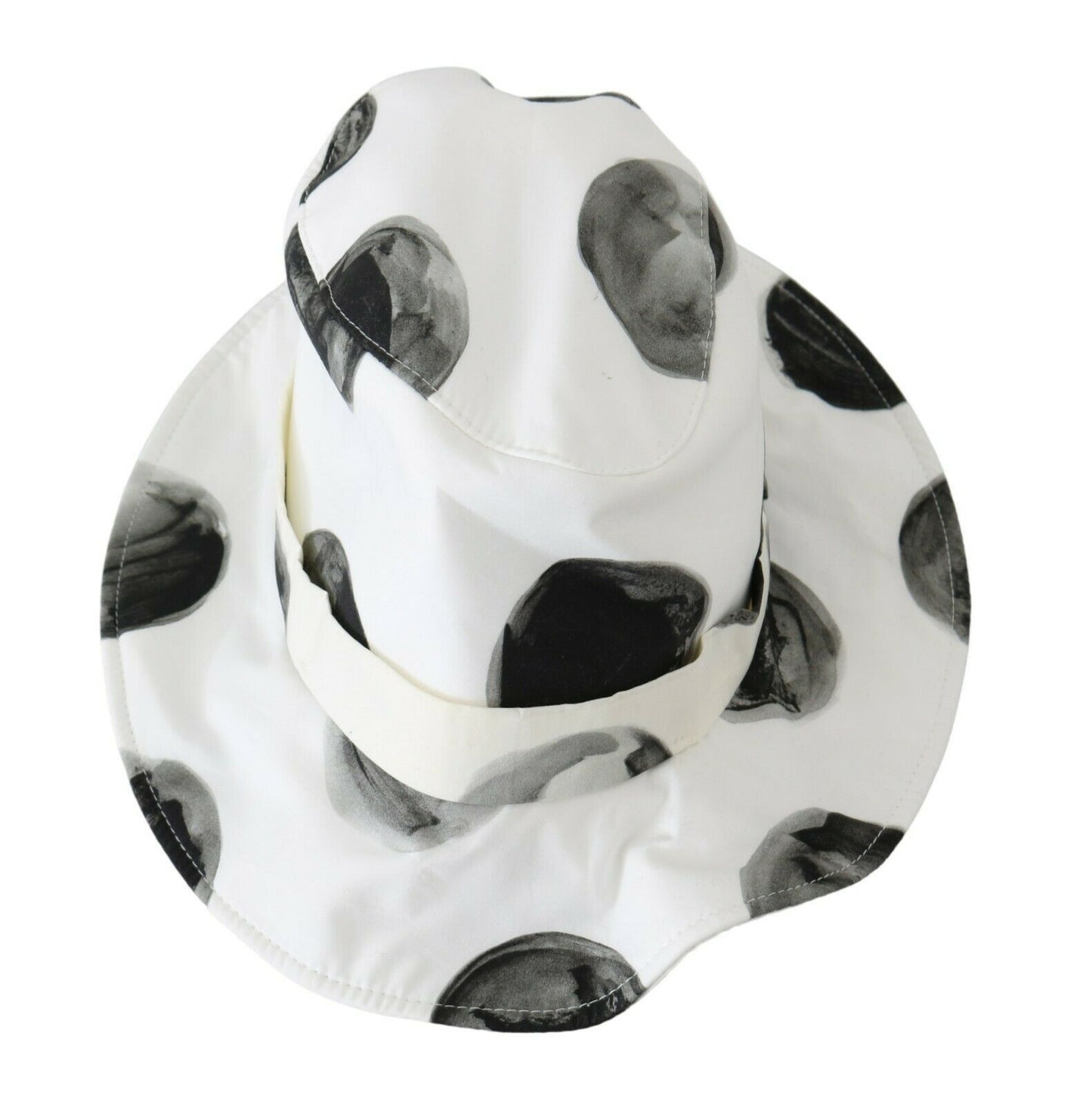 Dolce & Gabbana White Cotton Big Polka Dot Pattern Bucket Hat Curated Luxury Accessories by Orvyn