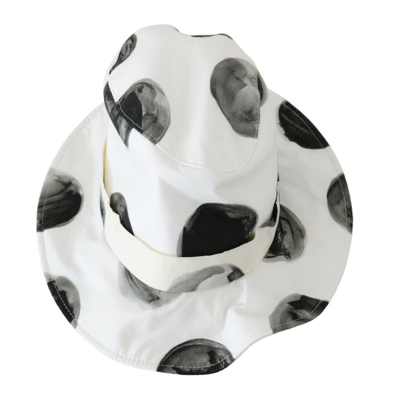 Dolce & Gabbana White Cotton Big Polka Dot Pattern Bucket Hat Curated Luxury Accessories by Orvyn