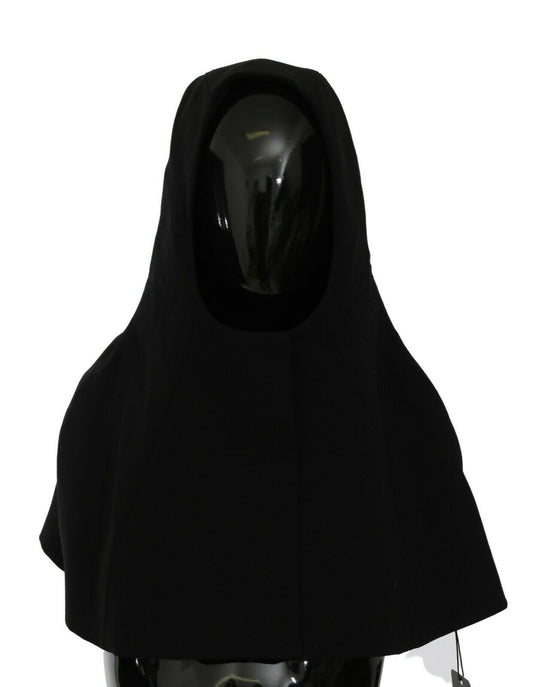 Dolce & Gabbana Black Wool Whole Head Hooded Scarf Hat Curated Luxury Accessories by Orvyn