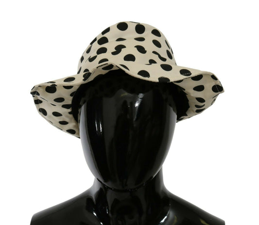 Dolce & Gabbana White 100% Cotton Polka Dot Design Trilby Hat Curated Luxury Accessories by Orvyn
