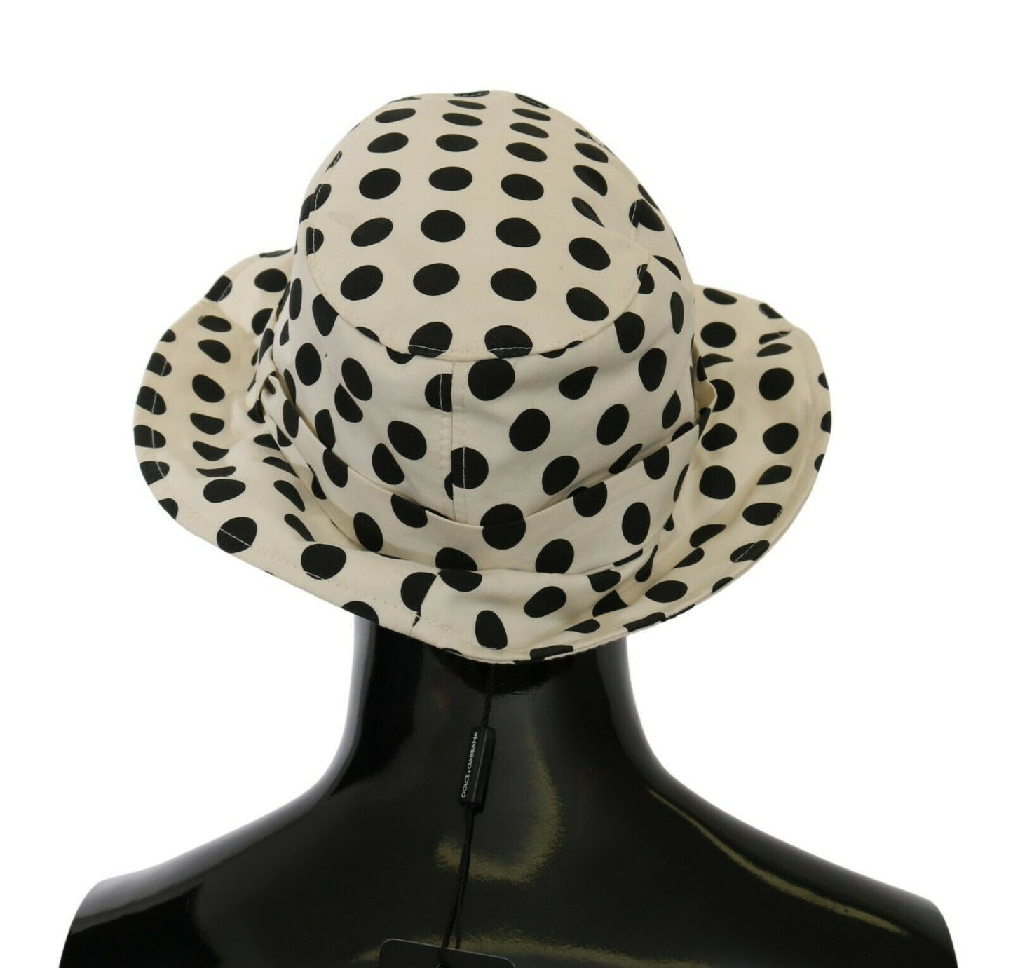 Dolce & Gabbana White 100% Cotton Polka Dot Design Trilby Hat Curated Luxury Accessories by Orvyn