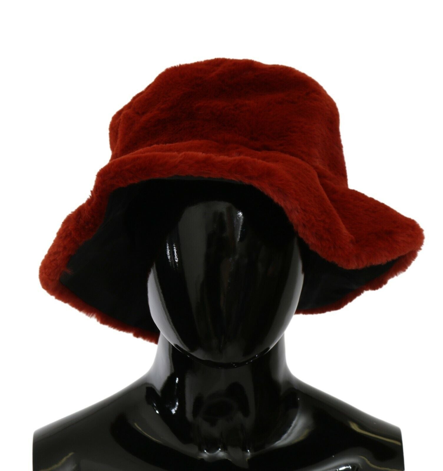 Dolce & Gabbana Red Bordeaux Fur Wide Brim Bucket Hat Curated Luxury Accessories by Orvyn