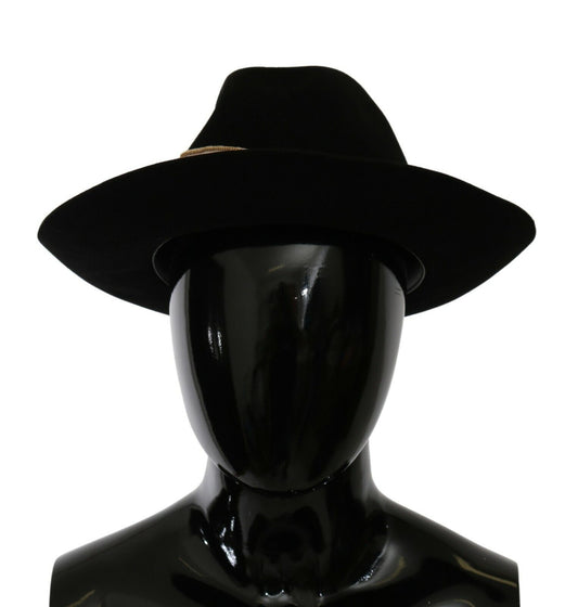 Dolce & Gabbana Black Lapin Amor Gignit Wide Brim Panama Hat Curated Luxury Accessories by Orvyn