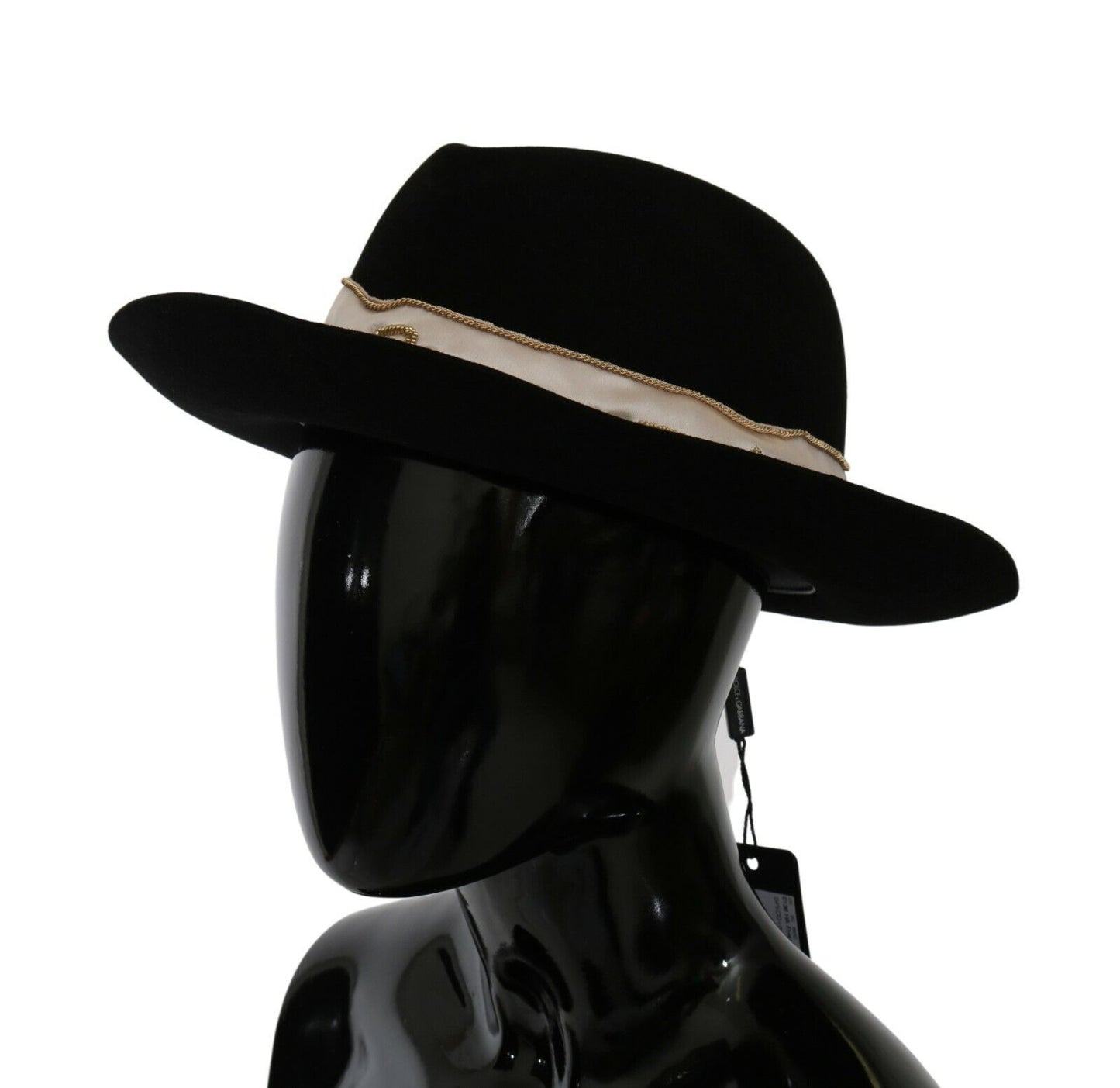 Dolce & Gabbana Black Lapin Amor Gignit Wide Brim Panama Hat Curated Luxury Accessories by Orvyn