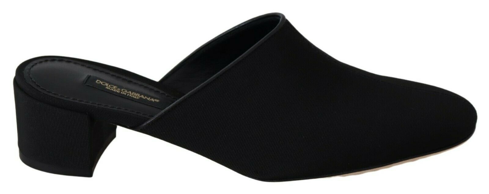 Dolce & Gabbana Black Grosgrain Slides Sandals Women Shoes schwarz