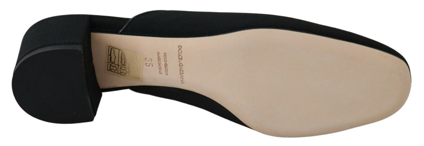 Dolce & Gabbana Black Grosgrain Slides Sandals Women Shoes schwarz