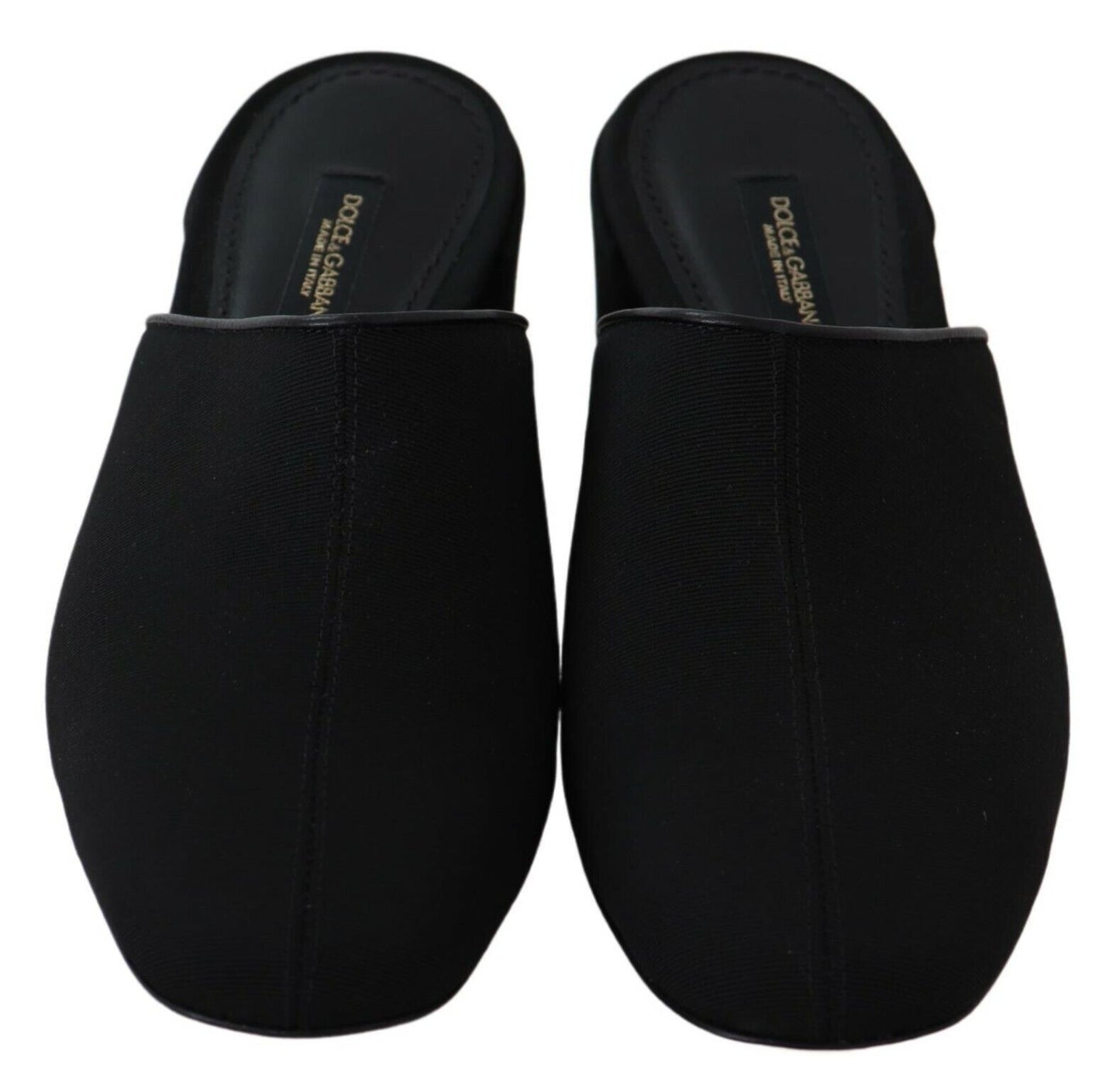 Dolce & Gabbana Black Grosgrain Slides Sandals Women Shoes schwarz