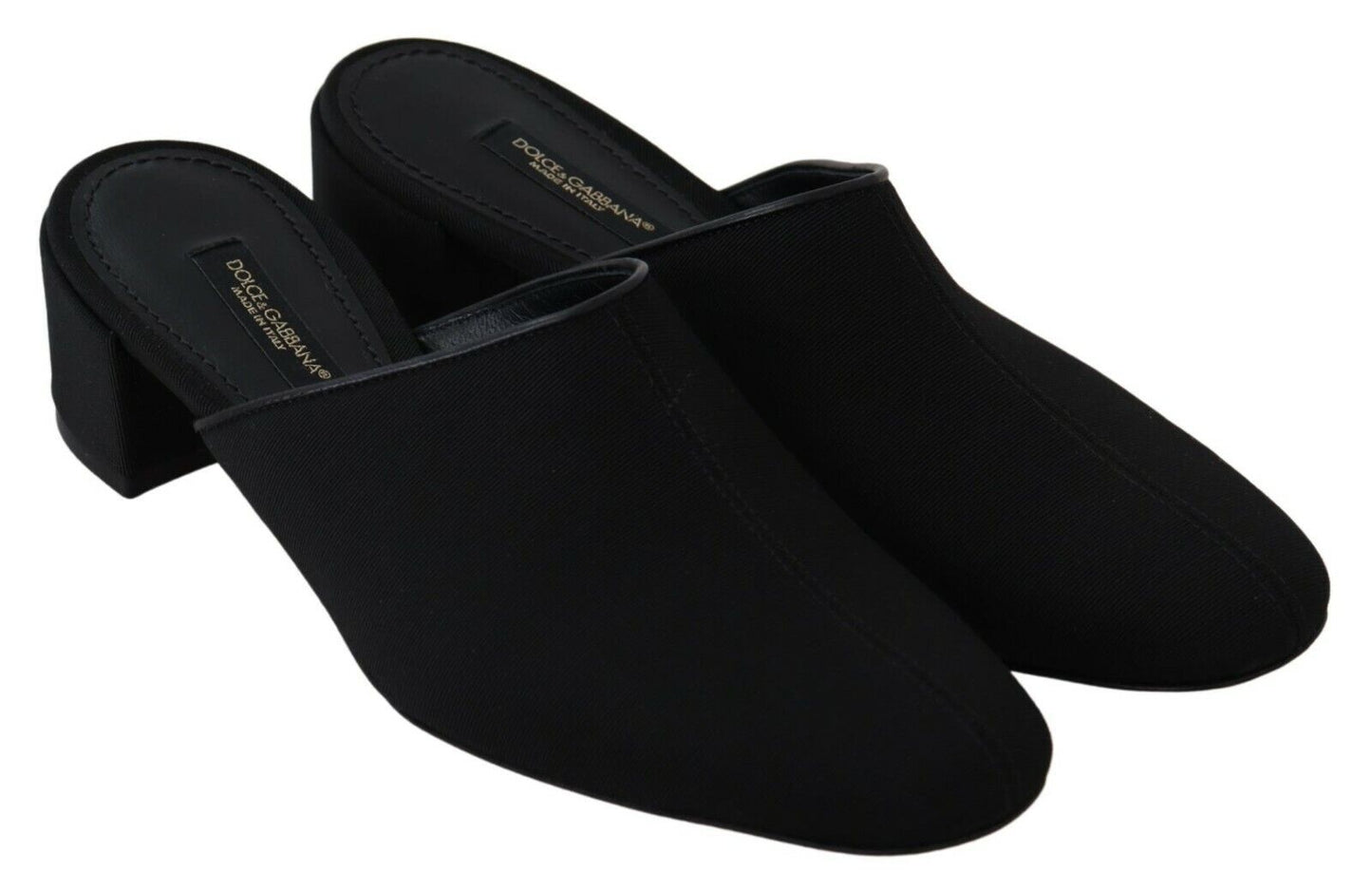 Dolce & Gabbana Black Grosgrain Slides Sandals Women Shoes schwarz