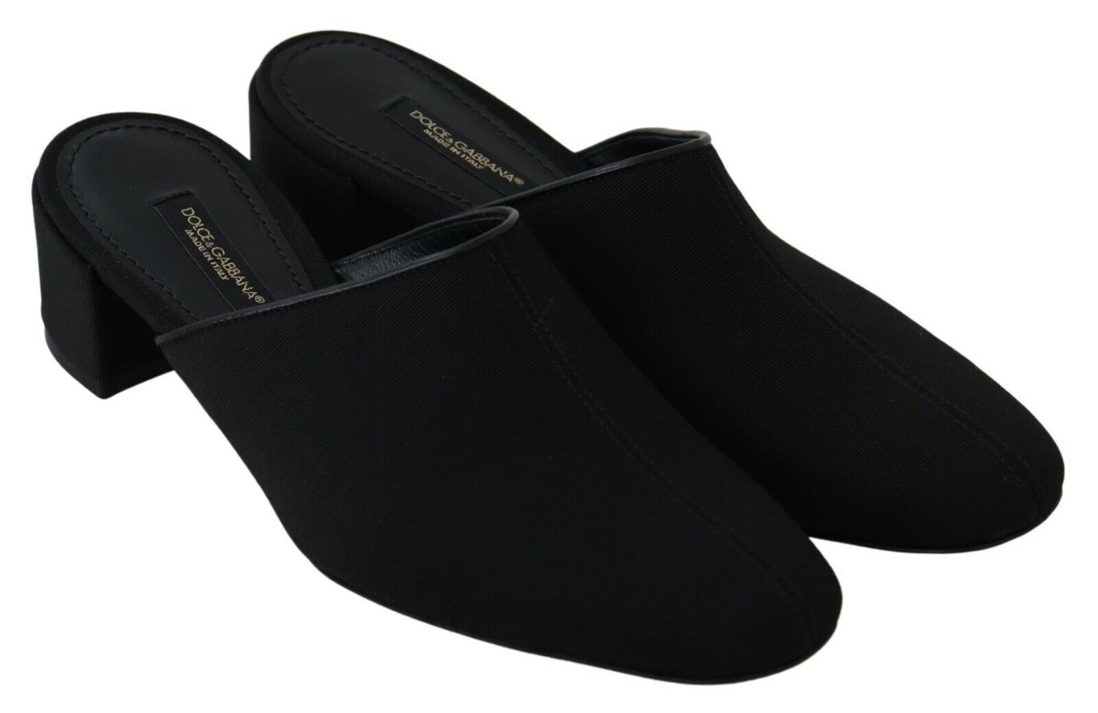 Dolce & Gabbana Black Grosgrain Slides Sandals Women Shoes schwarz