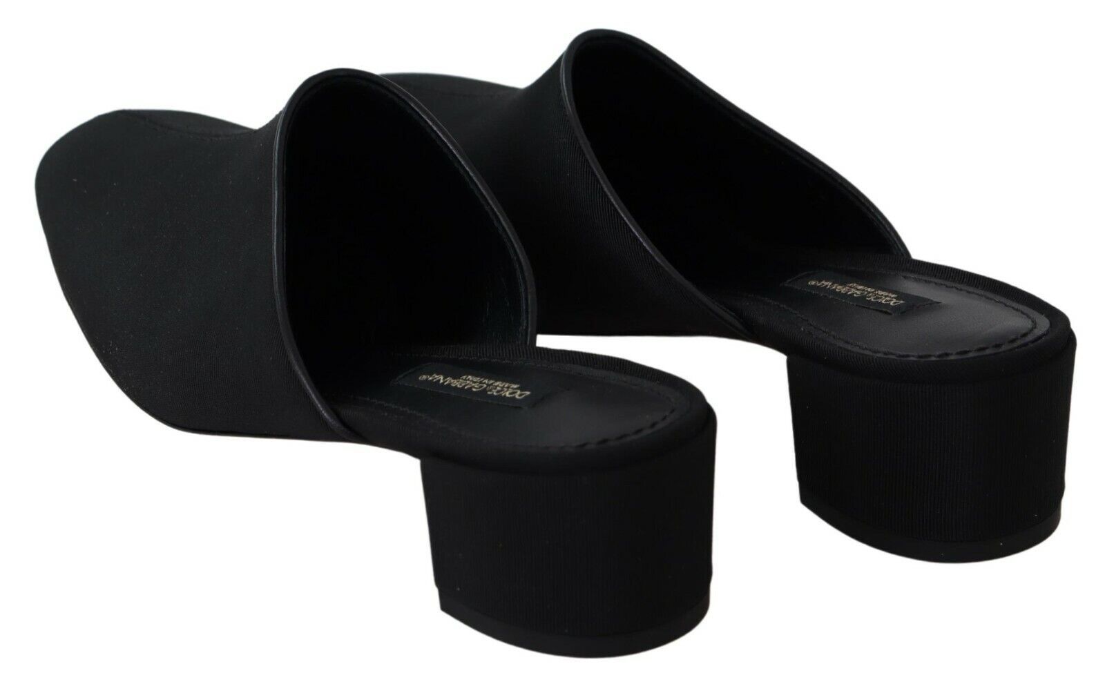 Dolce & Gabbana Black Grosgrain Slides Sandals Women Shoes schwarz