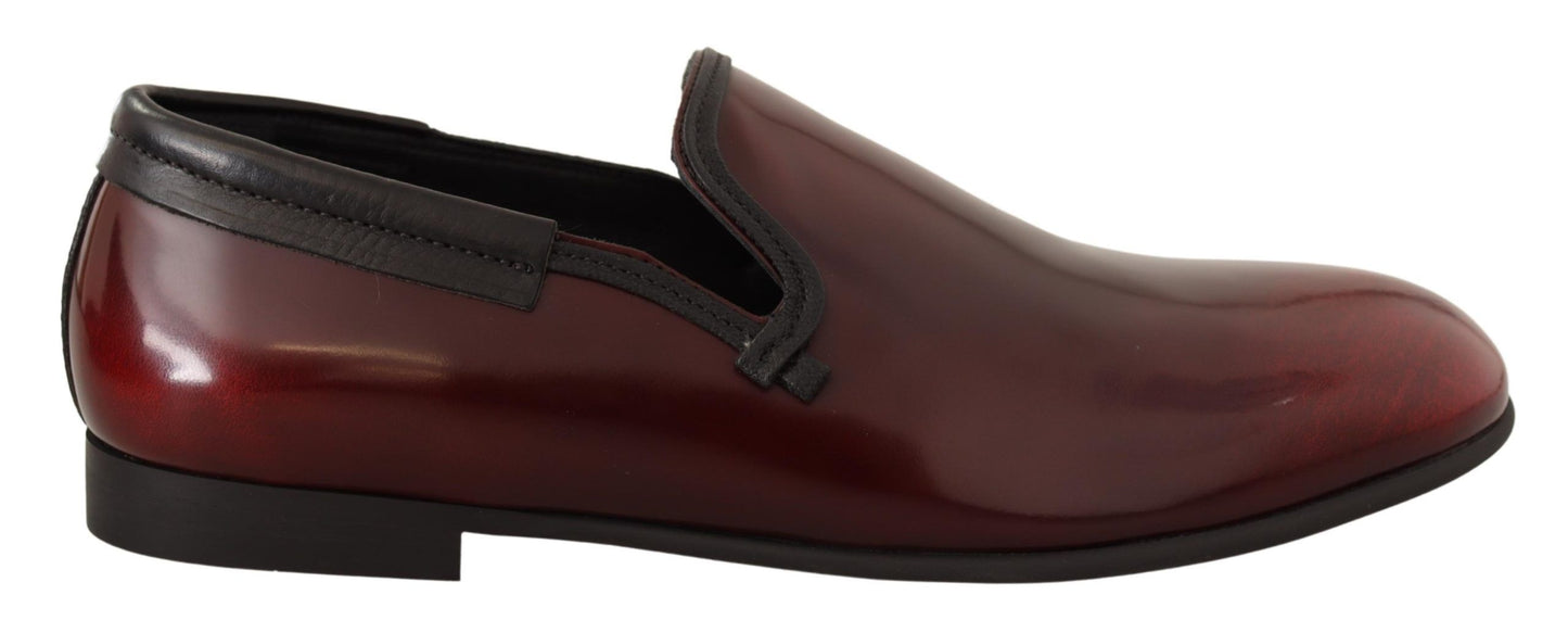 Dolce & Gabbana Bordeaux Patent Leather Dress Loafers Shoes Curated Luxury Accessories by Orvyn