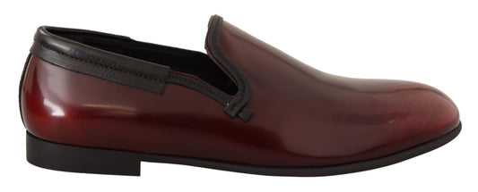 Dolce & Gabbana Bordeaux Patent Leather Dress Loafers Shoes Curated Luxury Accessories by Orvyn