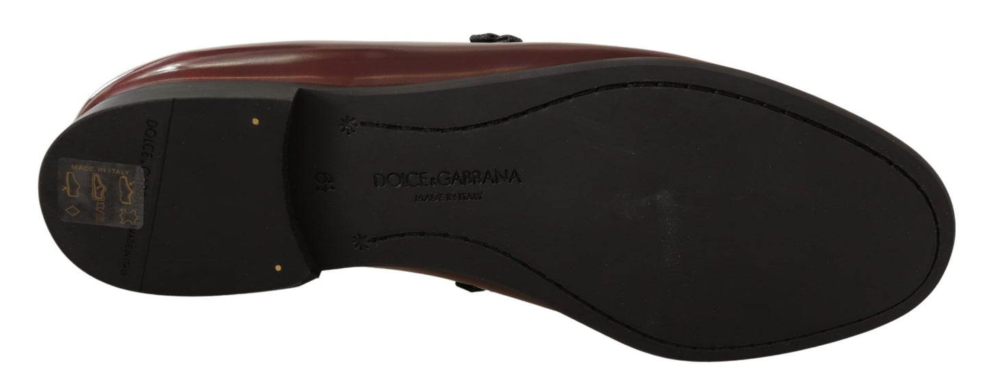 Dolce & Gabbana Bordeaux Patent Leather Dress Loafers Shoes Curated Luxury Accessories by Orvyn
