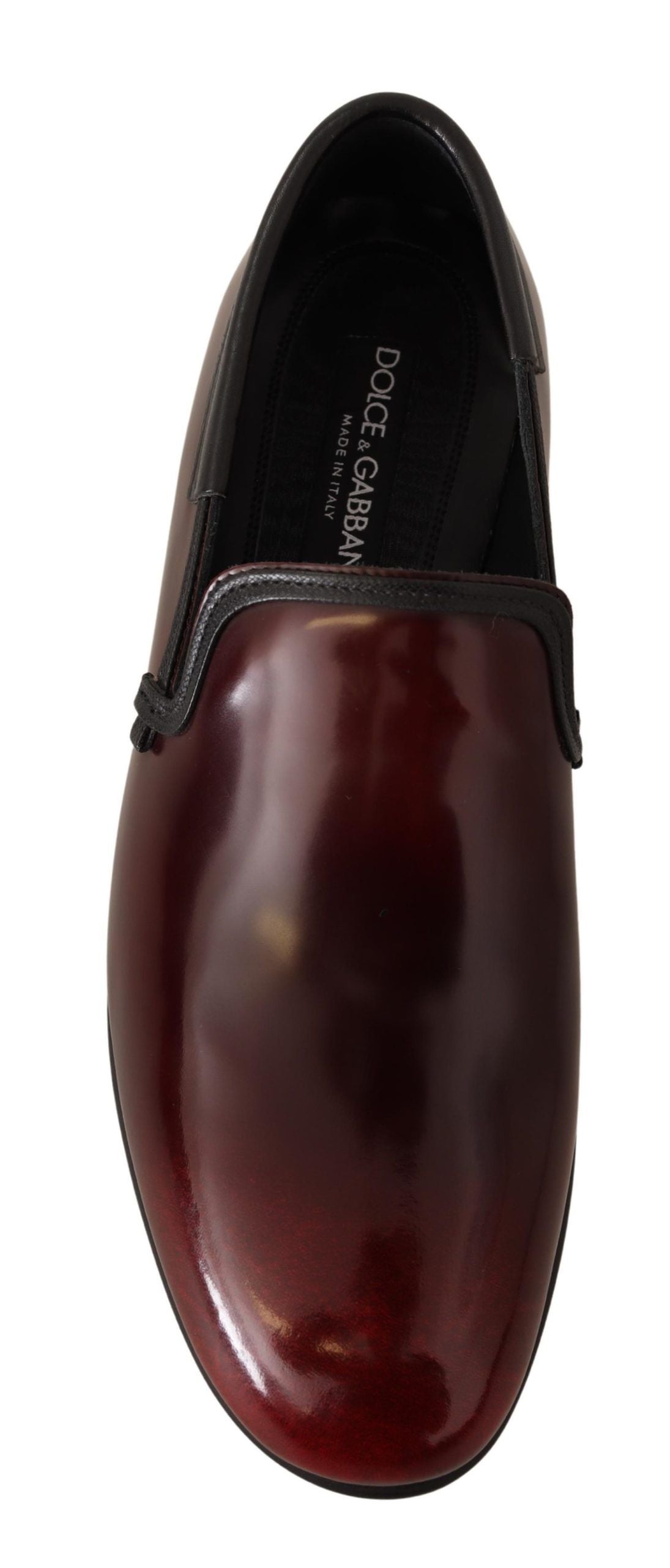 Dolce & Gabbana Bordeaux Patent Leather Dress Loafers Shoes Curated Luxury Accessories by Orvyn