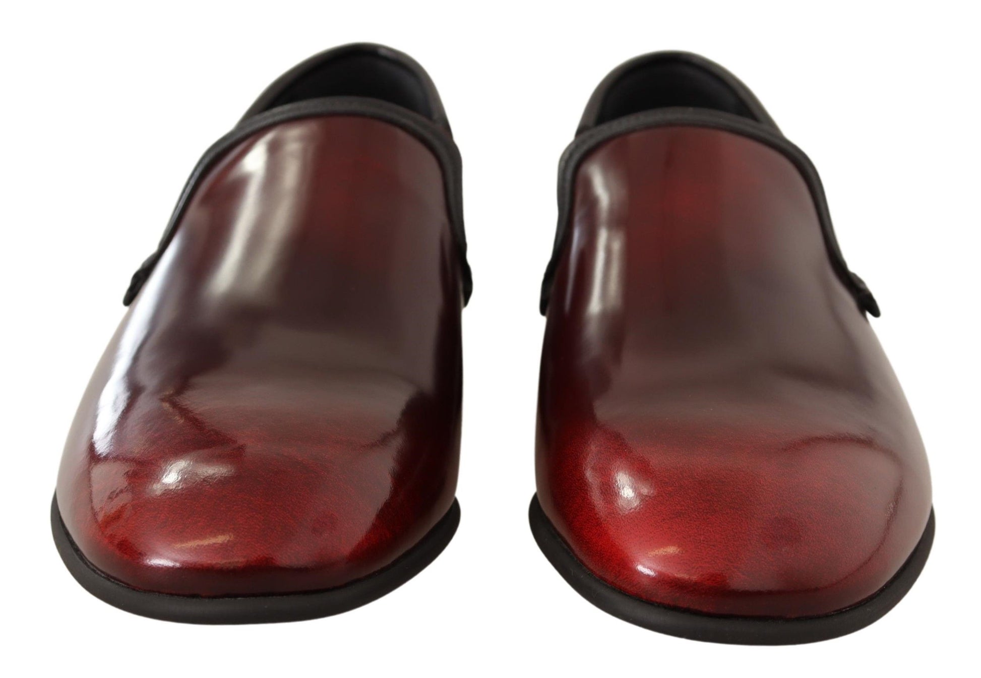 Dolce & Gabbana Bordeaux Patent Leather Dress Loafers Shoes Curated Luxury Accessories by Orvyn